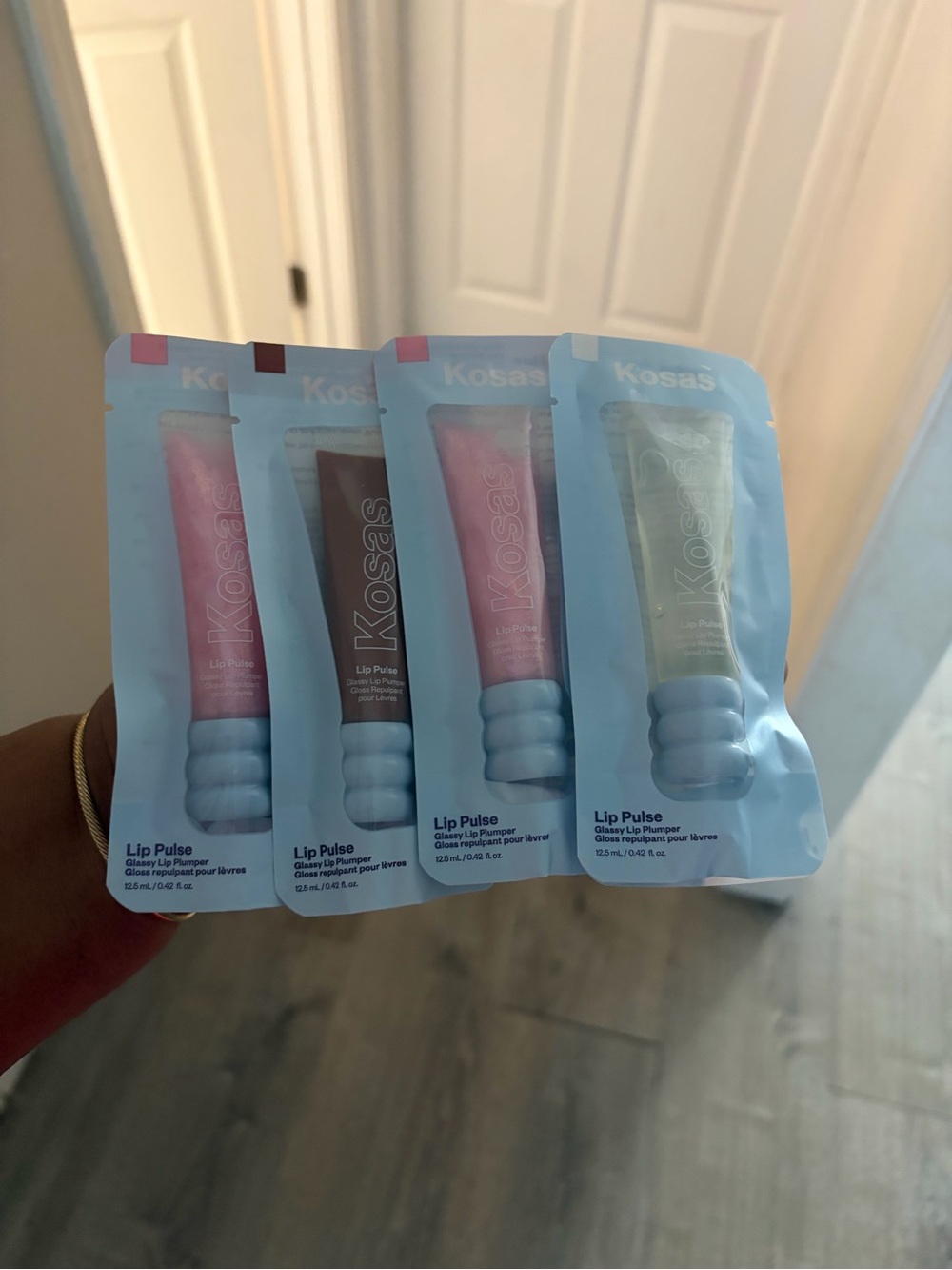 Kosas Lip Pulse Glossy Lip Plumper Trio — Pink, Brown, Clear